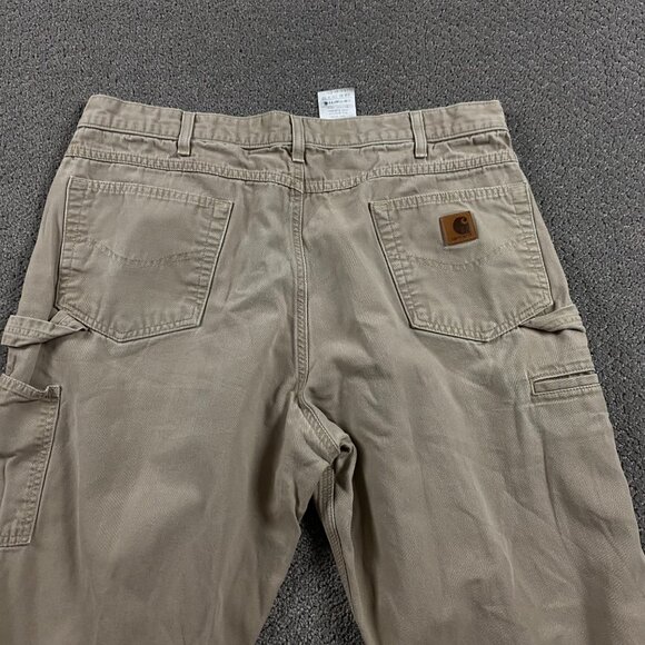 Carhartt Loose Fit Carpenter Work Pants Men's 38 x 32 Measures 37 x 30 Khaki - Picture 5 of 13